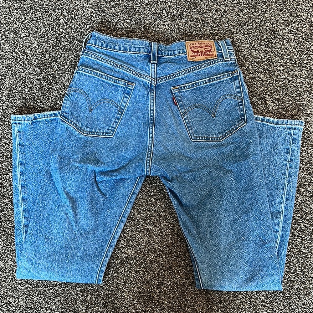 Levi’s 501 Distressed Blue Jeans - Picture 2 of 4